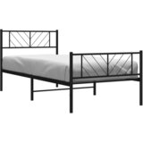 Metalni okvir kreveta uzglavlje i podnožje crni 107x203 cm | shoptok.hr