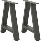  Noge za klubsko mizico v obliki črke A, 2 kosa, antracitne, 50 x (42-43) cm, jeklo, (22123444) | Shoptok.si