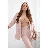Kesi Elegant set of jacket and trousers powder pink cene