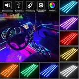 INORCO Komplet 4 LED luči za notranjost avtomobila - 72 večbarvnih LED luči - notranja osvetlitev avtomobila - z zvokom Acti, (21874365) | Shoptok.si