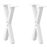  Noge za stolić u obliku slova X 2 kom bijele 28x(42-43) cm | shoptok.hr