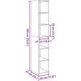 vidaXL Visoka omara betonsko siva 30x41x185 cm inženirski les | Shoptok.si