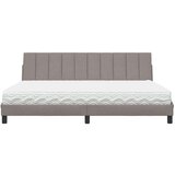  Krevet s madracem smeđesivi 200x200 cm od tkanine - Sivo-smeđa 200 x 200 cm | shoptok.hr