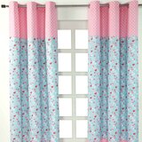 HOMESCAPES Birds And Flowers Ready Made Eyelet Curtain Par, 137x182 cm Drop, (20749201) Cene