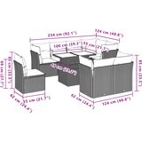  Vrtni set od 9 dijelova s jastucima, sivi poliratan | shoptok.hr