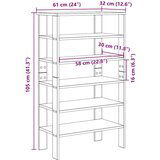 vidaXL Regal za čevlje starinski les 61x32x105 cm inženirski les | Shoptok.si