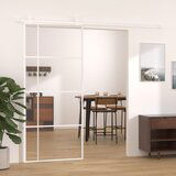 Furnova Drsna vrata ESG steklo in aluminij 90x205 cm bela, (21944724) Cene