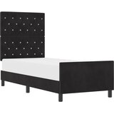 vidaXL spring krevet s uzglavljem Crna 80 x 200 cm Baršun - Crna 80 x 200 cm Kristal s dugmadima | shoptok.hr