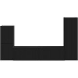  Komplet TV omaric 4 pcs Črna Konstruiran les - - črna - 67.7 - 30 x 31 x 100 cm - 2025-vidaXL-Uvoz_2 | Shoptok.si