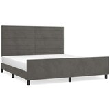  Okvir za krevet s uzglavljem tamnosivi 160x200 cm baršunasti | shoptok.hr
