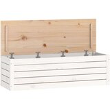  Kutija za pohranu bijela 109 x 36 5 x 33 cm od masivne borovine | shoptok.hr