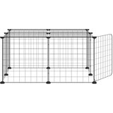  Kavez za ljubimce s 12 panela i vratima crni 35 x 35 cm čelični | shoptok.hr