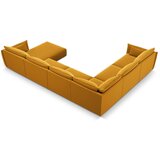 Mazzini Sofas Gorčično rumena žametna kotna sedežna garnitura v obliki črke "U" (levi kot) Vanda – | Shoptok.si
