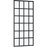  Drsna vrata ESG steklo in aluminij 90x205 cm črna, (20767272) | Shoptok.si