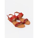 Shelvt Red flat sandals with glitter | Shoptok.si