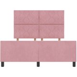 vidaXL krevetna Okvir Ružičasta 140x200 cm Baršun | shoptok.hr