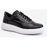 Zazoo Men's Leather Sports Shoes 1544 Black Cene