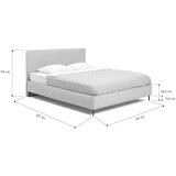 Bonami Selection Siva oblazinjena zakonska postelja z ležiščem/roštom 160x200 cm Noira Slim - | Shoptok.si
