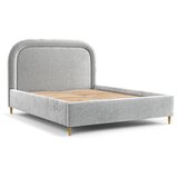 Maison de Rêve Svijetlo sivi tapecirani bračni krevet s prostorom za odlaganje s podnicom 180x200 cm Mija – | shoptok.hr