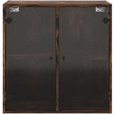 VidaXL Stenska omarica s steklenimi vrati dimljen hrast 68x37x68,5 cm Slike