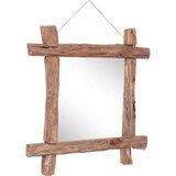 vidaXL Ogledalo od cjepanica prirodna boja 70 x 70 cm obnovljeno drvo | shoptok.hr