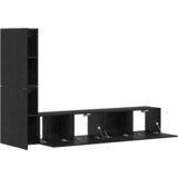 vidaXL TV Kabinet za Zid s policom s pohranom s vratima 4 pcs Crni hrast Konstruirano drvo | shoptok.hr