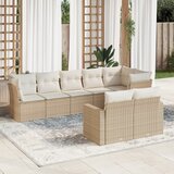 Maison Chic Seti vrtnega pohištva - Vrtna garnitura - Vrtni pohištvo set 8-delna z blazinami bež poli ratan, (21799336) | Shoptok.si