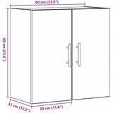  Kabinetski zidni 60 x 31 x 70 cm Konstruirano drvo Crni hrast | shoptok.hr