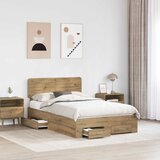  Krevetna konstrukcija s ladicama Umjetnički hrast 120 x 190 cm | shoptok.hr