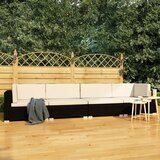 Maison Chic Seti vrtnega pohištva - Vrtna garnitura - Vrtni pohištvo set z blazinami 4-delna poli ratan črna, (21797526) | Shoptok.si