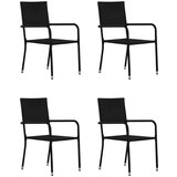  5-dijelni vrtni blagovaonski set od poliratana crni | shoptok.hr