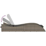  Ležaljka za sunčanje s jastukom siva 60x205x73 cm poliratan | shoptok.hr