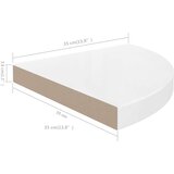 vidaXL Plutajuće kutne police 2 kom sjajne bijele 35 x 35 x 3,8 cm MDF | shoptok.hr