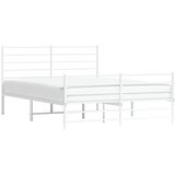 Metalni okvir kreveta uzglavlje i podnožje bijeli 160x200 cm | shoptok.hr