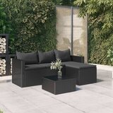 Maison Chic Seti vrtnega pohištva - Vrtna garnitura - Vrtni pohištvo set črn poli ratan, (21797714) | Shoptok.si