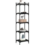  Regal za knjige s 5 razina crni 40x30x154 cm konstruirano drvo | shoptok.hr