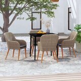  5-dijelni vrtni blagovaonski set s jastucima smeđi | shoptok.hr