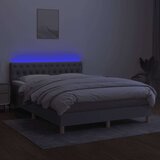  Krevet box spring s madracem LED svjetlosivi 140x200 cm tkanina | shoptok.hr