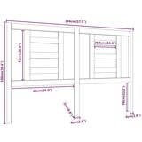  Posteljno vzglavje sivo 146x4x100 cm trdna borovina, (20646722) | Shoptok.si