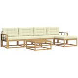  Set vanjskih sofa 6 kom. Bijela i krem Poliester | shoptok.hr