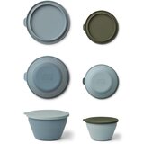 Liewood 2 dijelni set sklopivih posudica sa silikonskim poklopcem dale blue multi mix | shoptok.hr