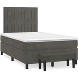 Box spring krevet s madracem tamnosivi 120 x 200 cm baršunasti | shoptok.hr