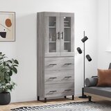  The Living Store Visoka komoda siva sonoma 69,5x34x180 cm inženirski les - Visoka Omara, (21496434) | Shoptok.si
