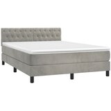  box spring s madracem LED svjetlosivi 140x200 cm baršun | shoptok.hr