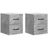  Stenski nočni omarici 2 pcs Betonsko siva 34,5 x 33 x 40 cm, (5000209611) | Shoptok.si
