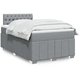 vidaXL Box spring postelja z vzmetnico svetlo siva 120x200 cm blago | Shoptok.si