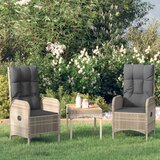vidaXL zunanji stoli 2 kosa poli ratan sive barve | Shoptok.si