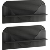  Zidna polica 2 kom. Crna 80,5 x 13,5 x 37,5 cm Prerađeno drvo Cijene