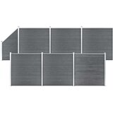 vidaXL set WPC ograda 6 kvadratnih + 1 kosa 1138 x 186 cm sivi | shoptok.hr