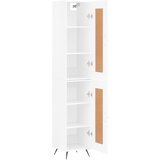  Visoka komoda sjajna bijela 34,5x34x180 cm konstruirano drvo | shoptok.hr